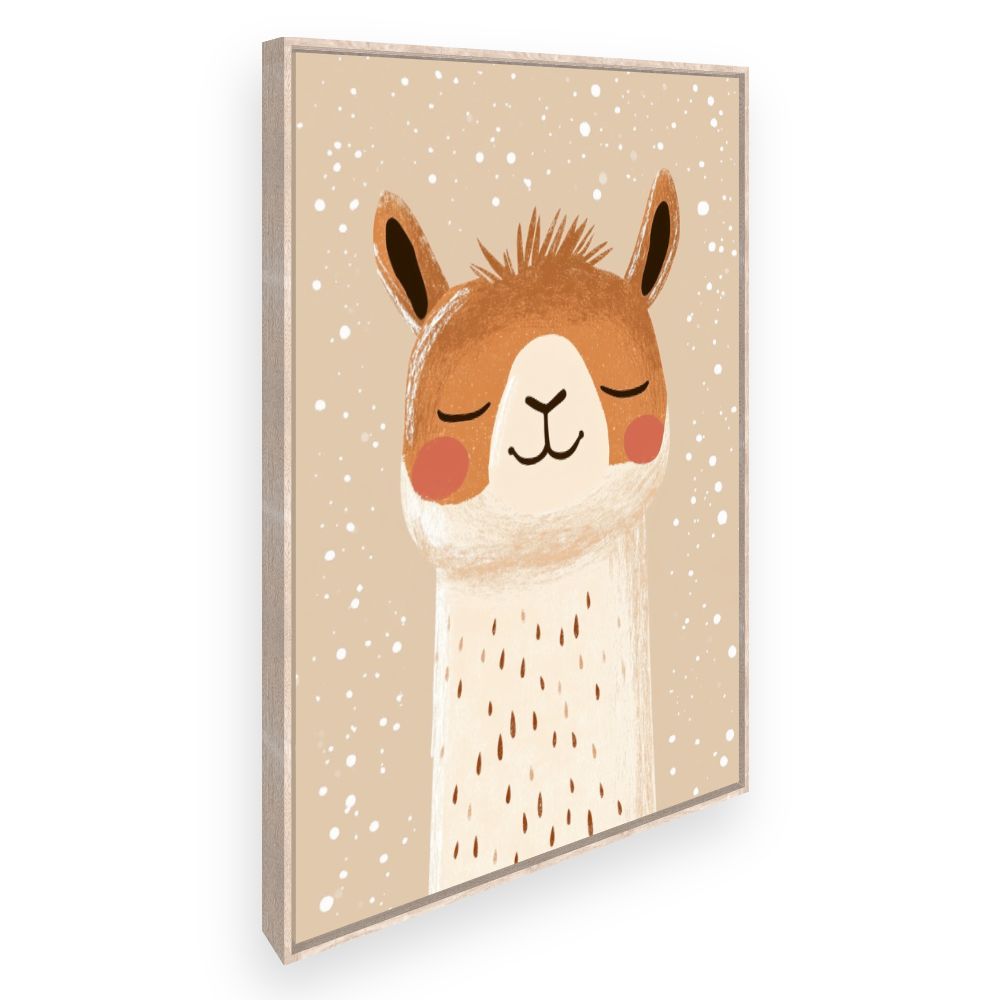 Tableau imprimé pour enfants 'Lama rêveur'