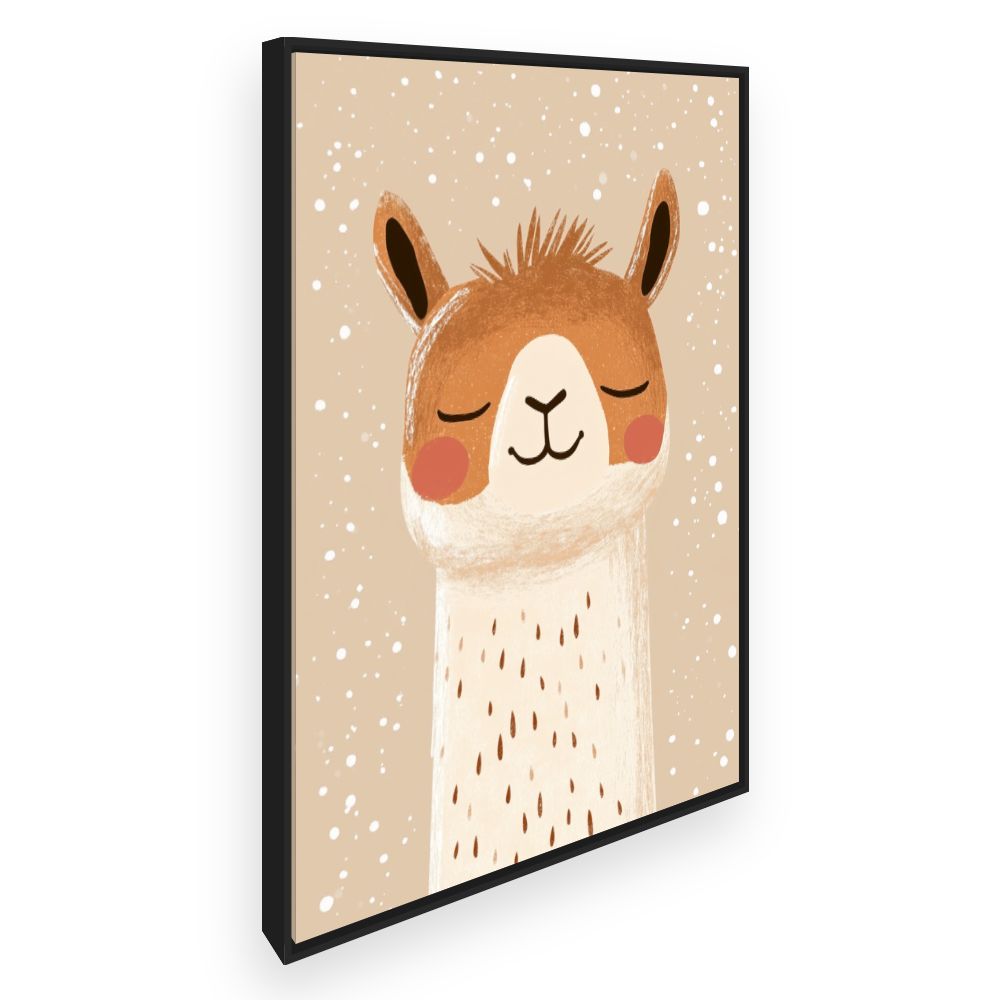Tableau imprimé pour enfants 'Lama rêveur'