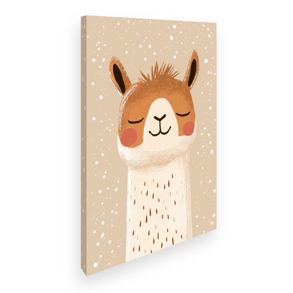 Tableau imprimé pour enfants 'Lama rêveur'