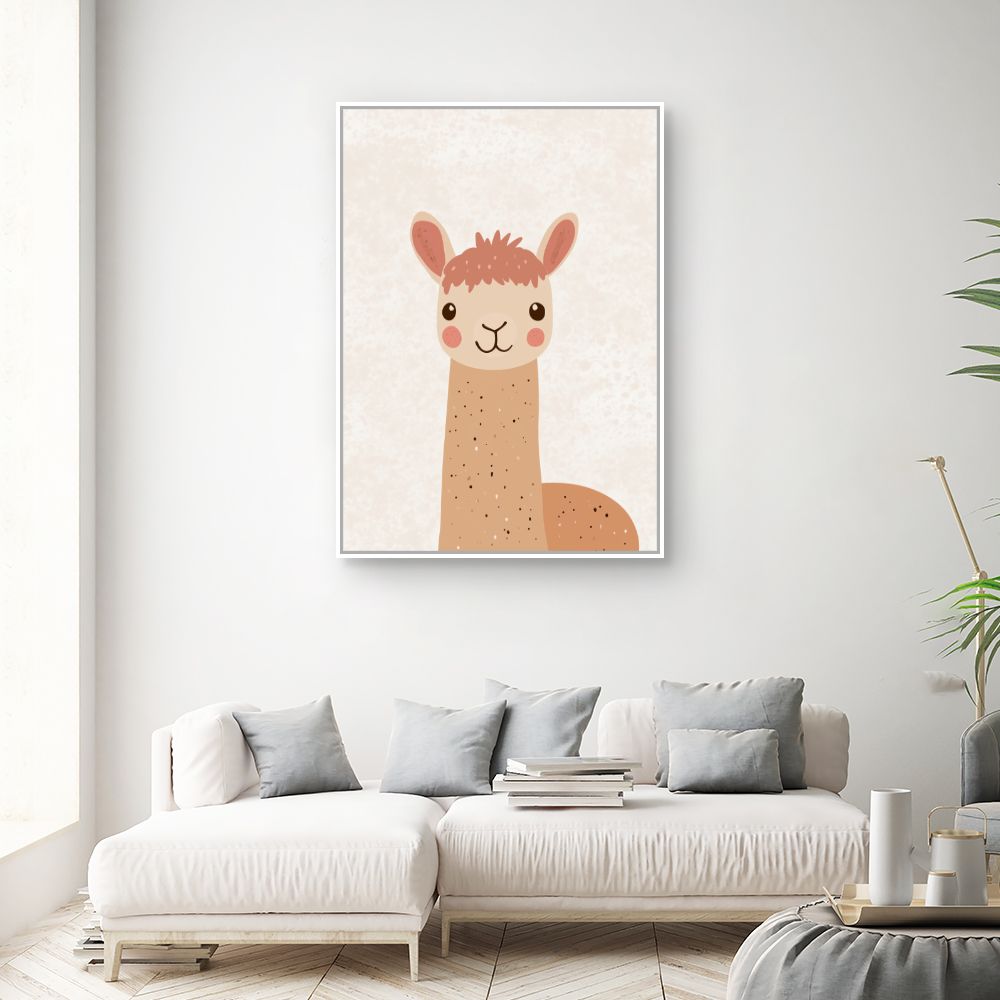 Tableau imprimé pour enfants 'Adorable lama illustré'