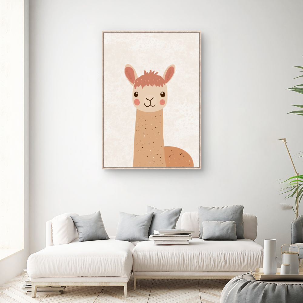 Tableau imprimé pour enfants 'Adorable lama illustré'