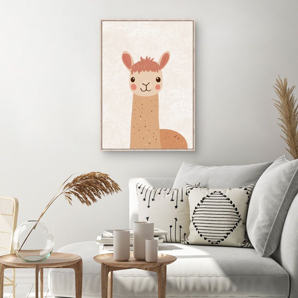 Tableau imprimé pour enfants 'Adorable lama illustré'