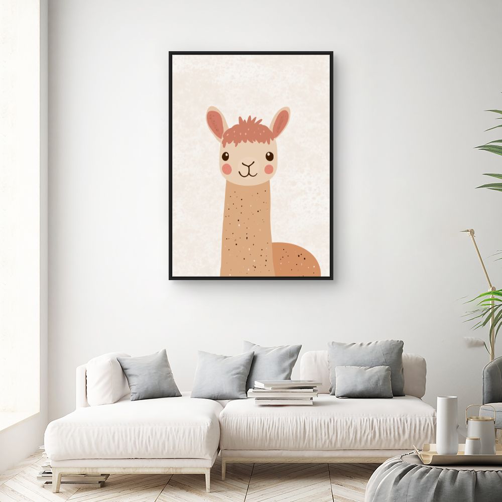 Tableau imprimé pour enfants 'Adorable lama illustré'