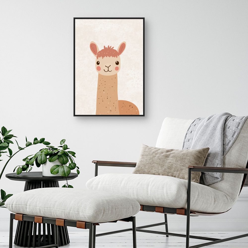 Tableau imprimé pour enfants 'Adorable lama illustré'