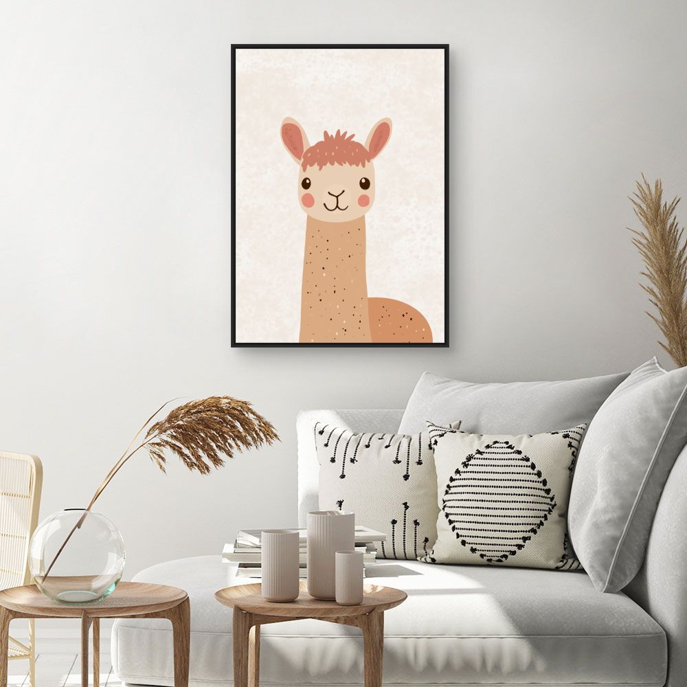Tableau 'Adorable lama illustré'