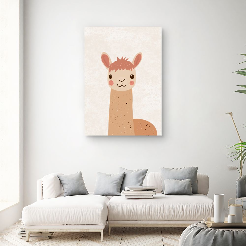 Tableau imprimé pour enfants 'Adorable lama illustré'
