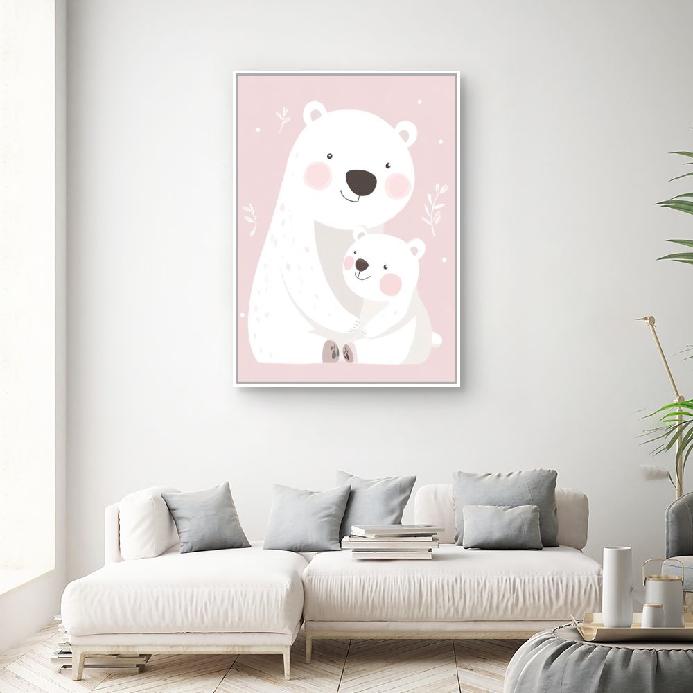 Tableau imprimé pour enfants 'Adorables ours polaires'