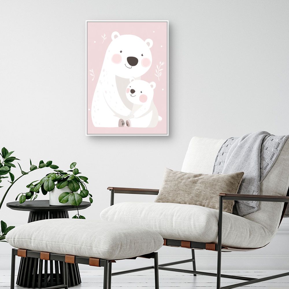 Tableau imprimé pour enfants 'Adorables ours polaires'