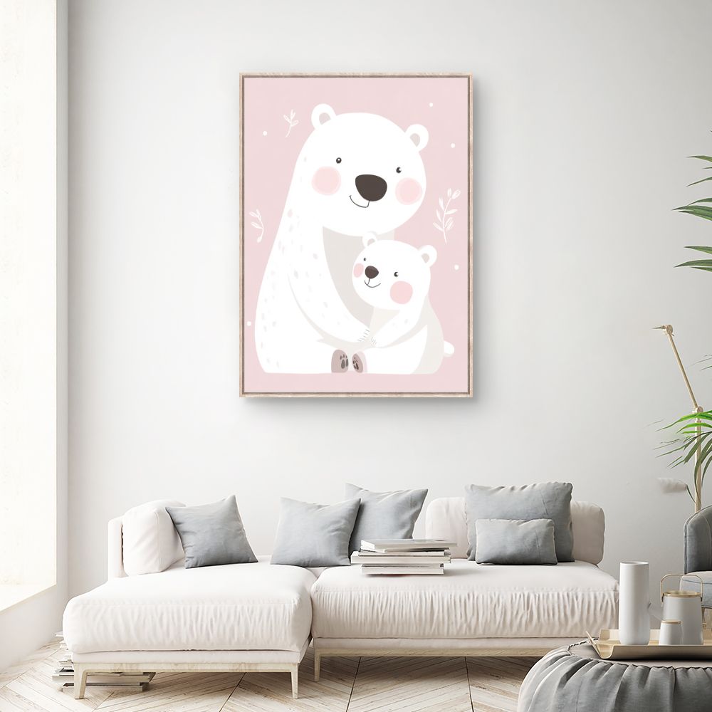 Tableau imprimé pour enfants 'Adorables ours polaires'