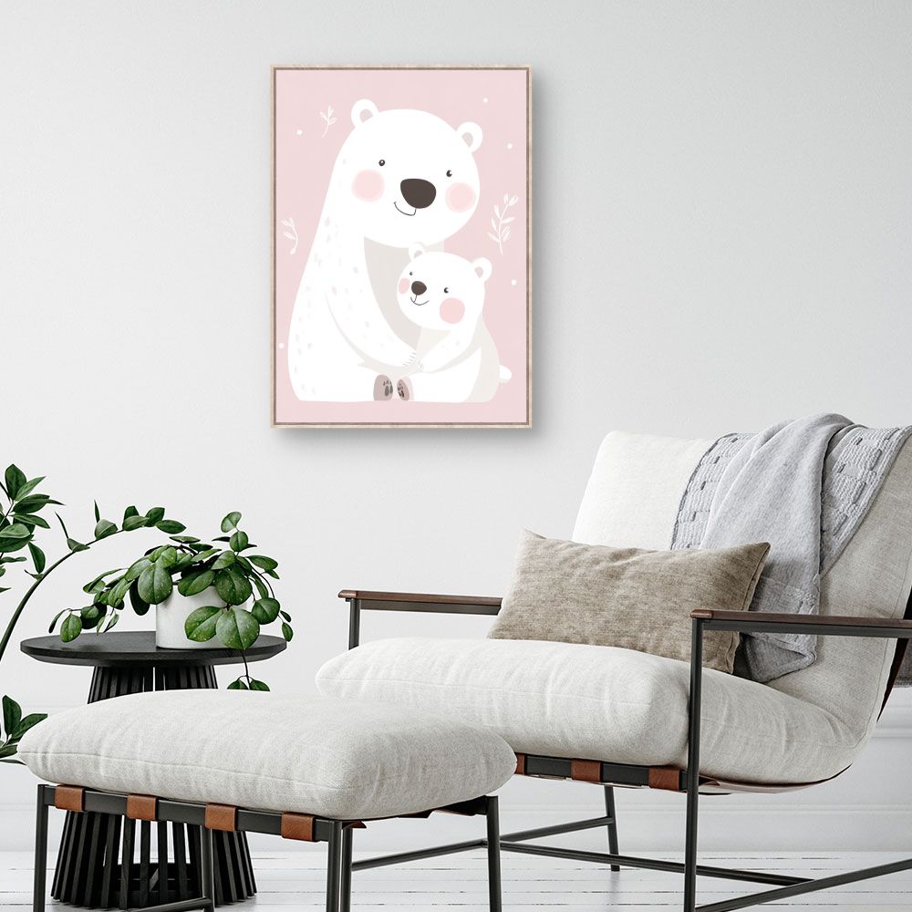 Tableau imprimé pour enfants 'Adorables ours polaires'