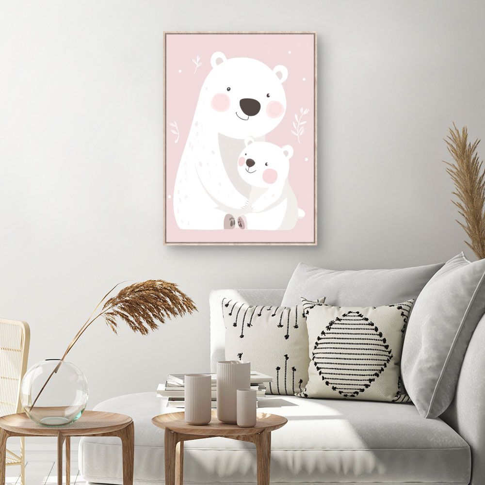 Tableau imprimé pour enfants 'Adorables ours polaires'