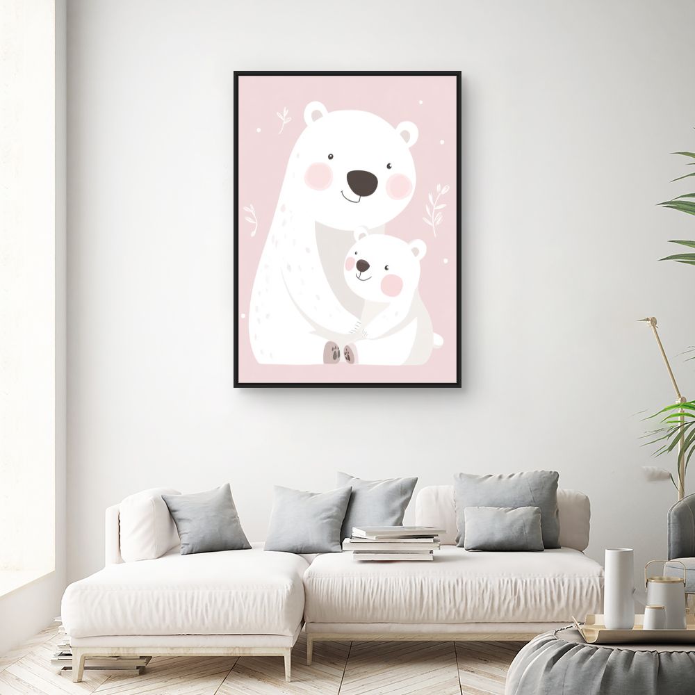 Tableau imprimé pour enfants 'Adorables ours polaires'