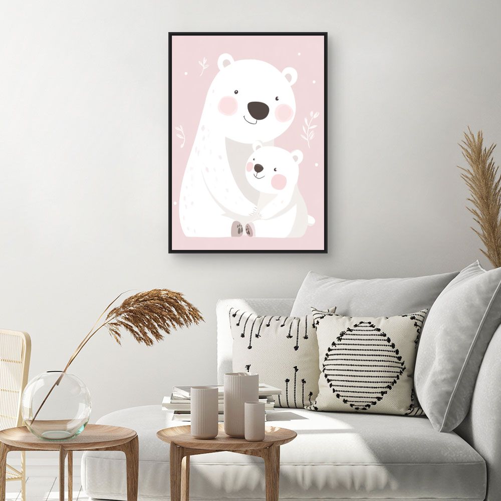Tableau imprimé pour enfants 'Adorables ours polaires'