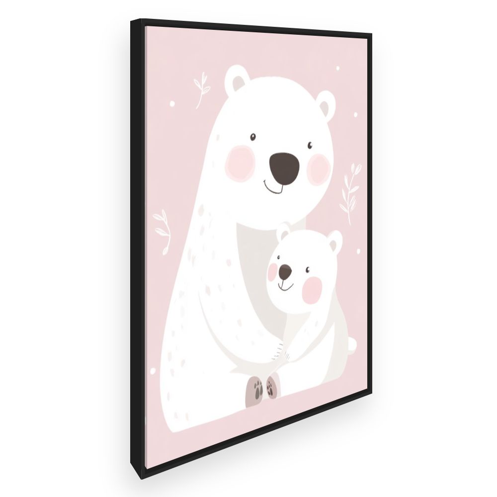 Tableau imprimé pour enfants 'Adorables ours polaires'