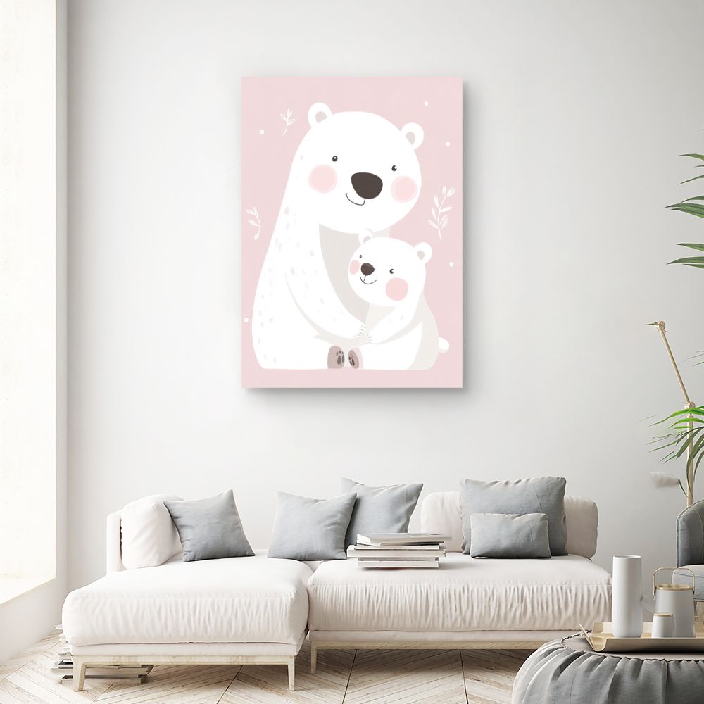 Tableau imprimé pour enfants 'Adorables ours polaires'