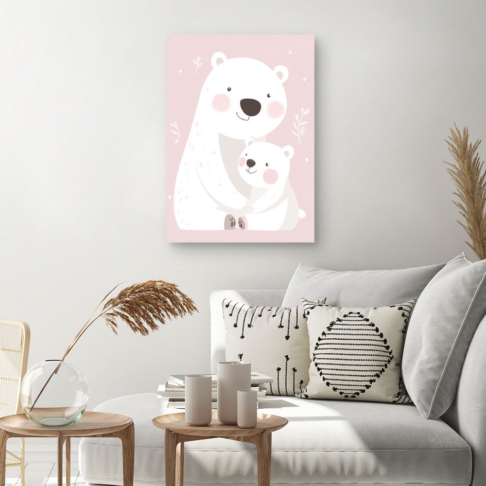 Tableau imprimé pour enfants 'Adorables ours polaires'