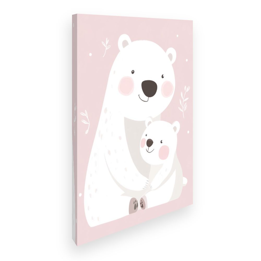 Tableau imprimé pour enfants 'Adorables ours polaires'