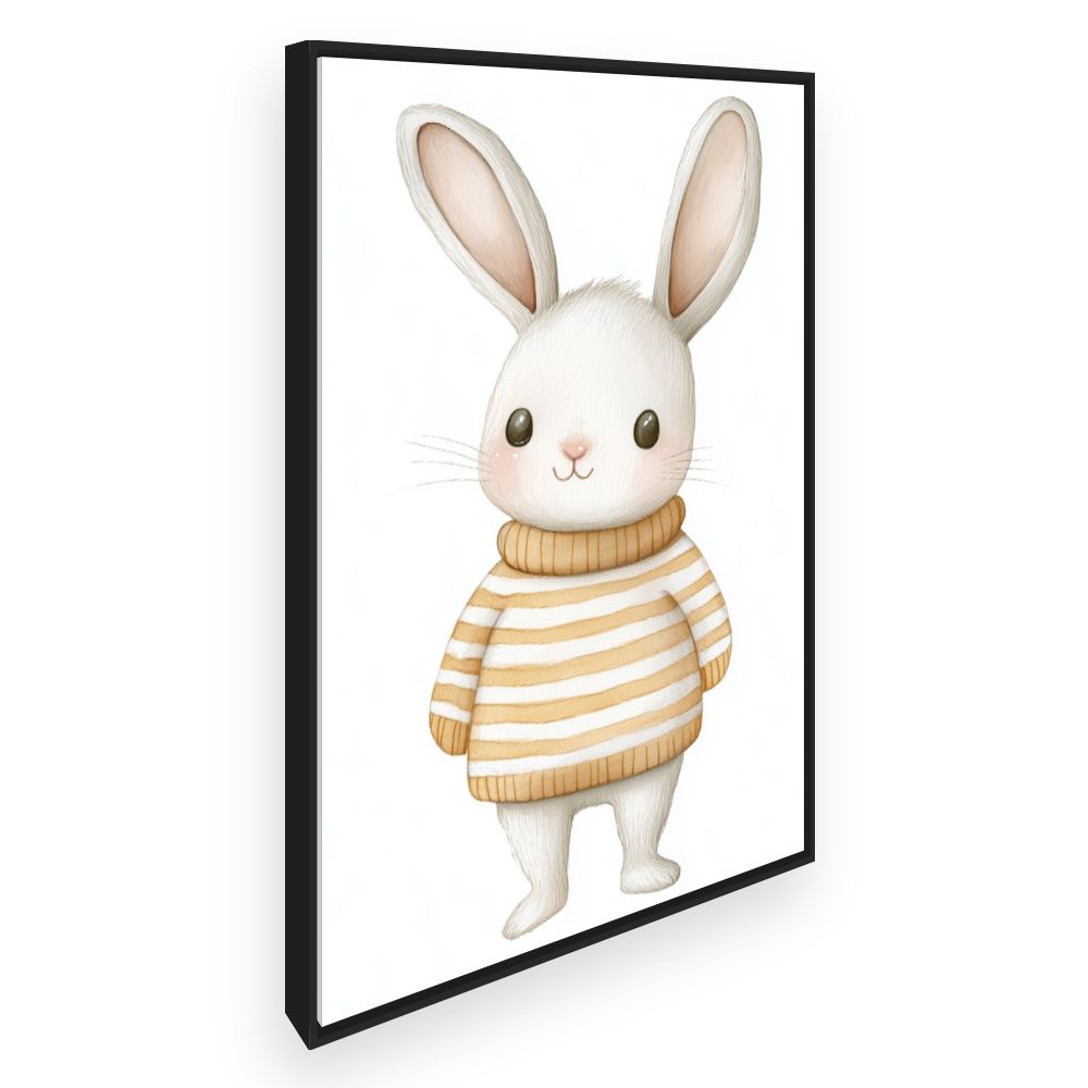 Tableau imprimé pour enfants 'Lapin mignon pull'