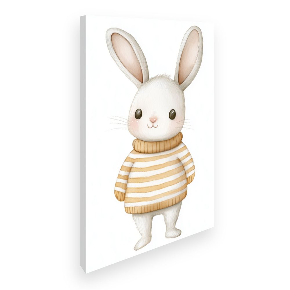 Tableau imprimé pour enfants 'Lapin mignon pull'
