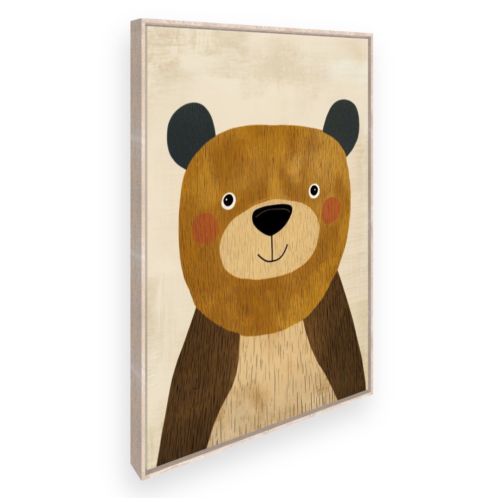 Tableau imprimé pour enfants 'Ours adorable'