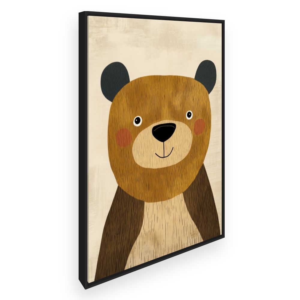 Tableau imprimé pour enfants 'Ours adorable'