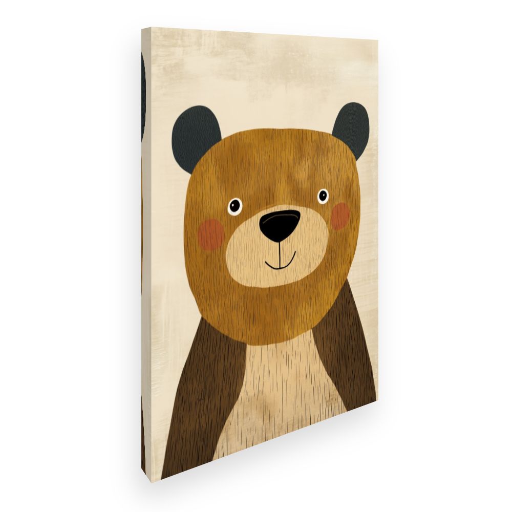 Tableau imprimé pour enfants 'Ours adorable'