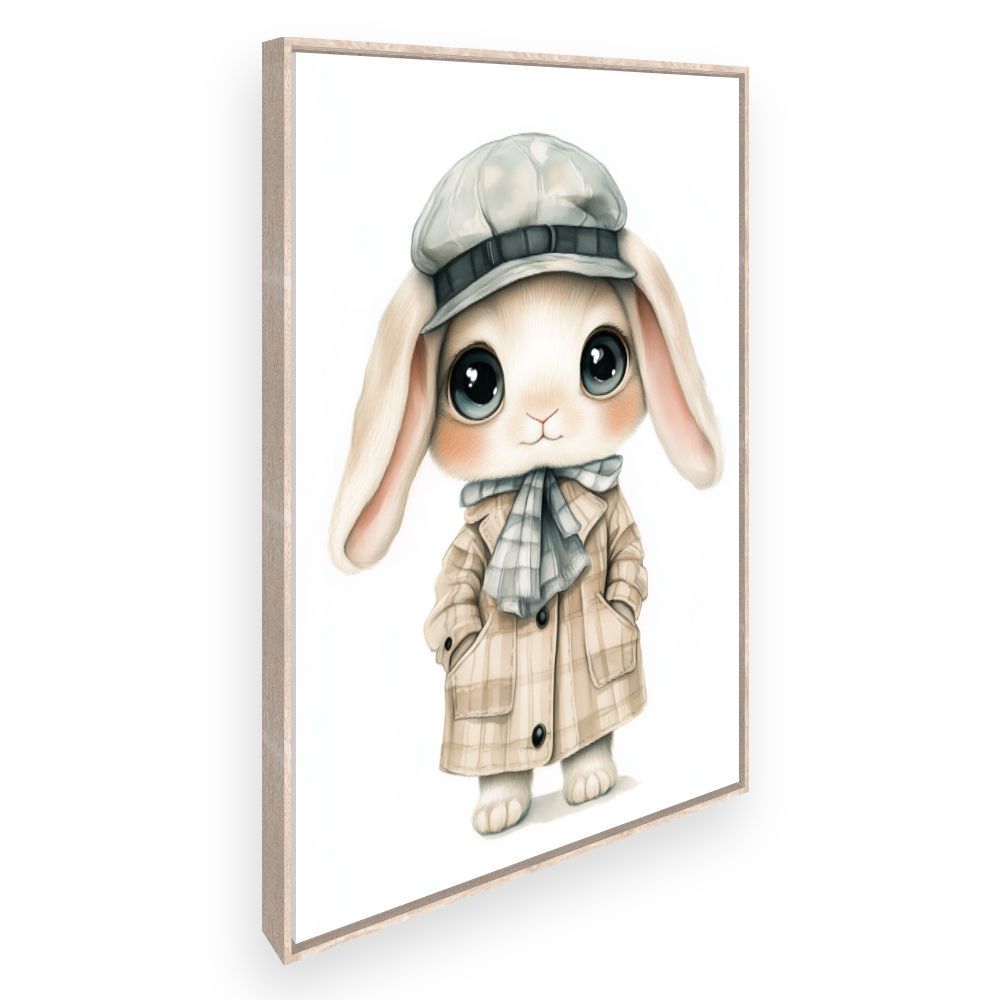 Tableau imprimé pour enfants 'Lapin élégant chic'