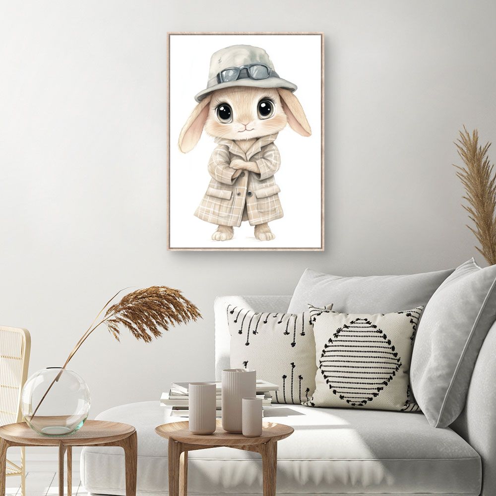 Tableau imprimé pour enfants 'Lapin stylé chic'