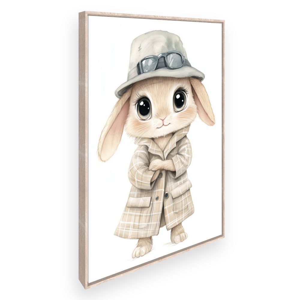 Tableau imprimé pour enfants 'Lapin stylé chic'