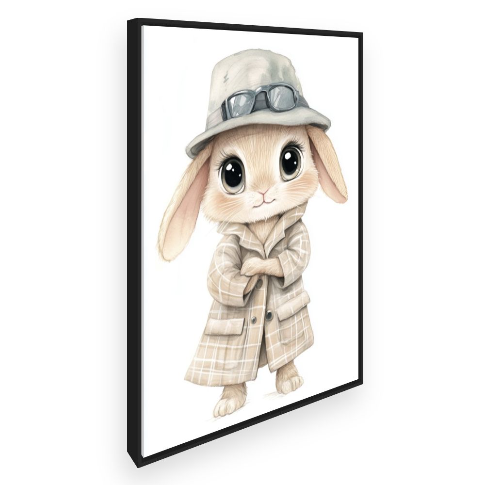 Tableau imprimé pour enfants 'Lapin stylé chic'