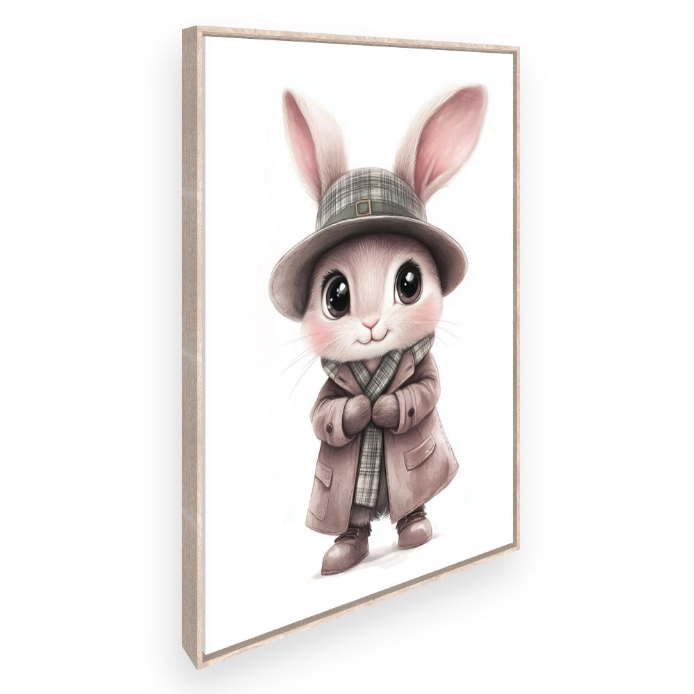 Tableau imprimé pour enfants 'Lapin élégant chic'