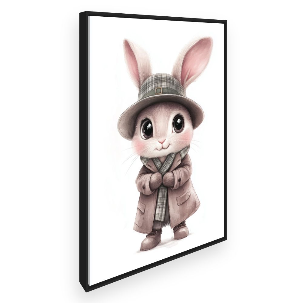 Tableau imprimé pour enfants 'Lapin élégant chic'