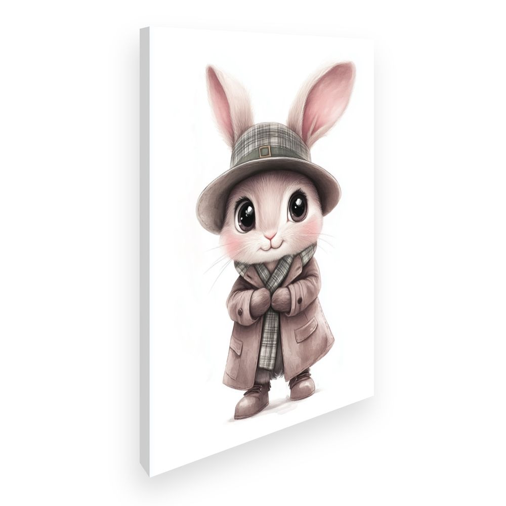 Tableau imprimé pour enfants 'Lapin élégant chic'