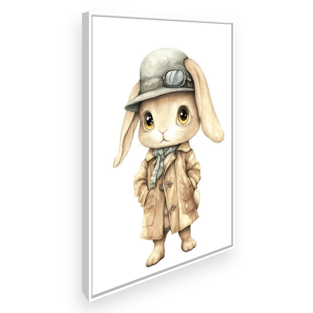 Tableau imprimé pour enfants 'Lapin élégant'