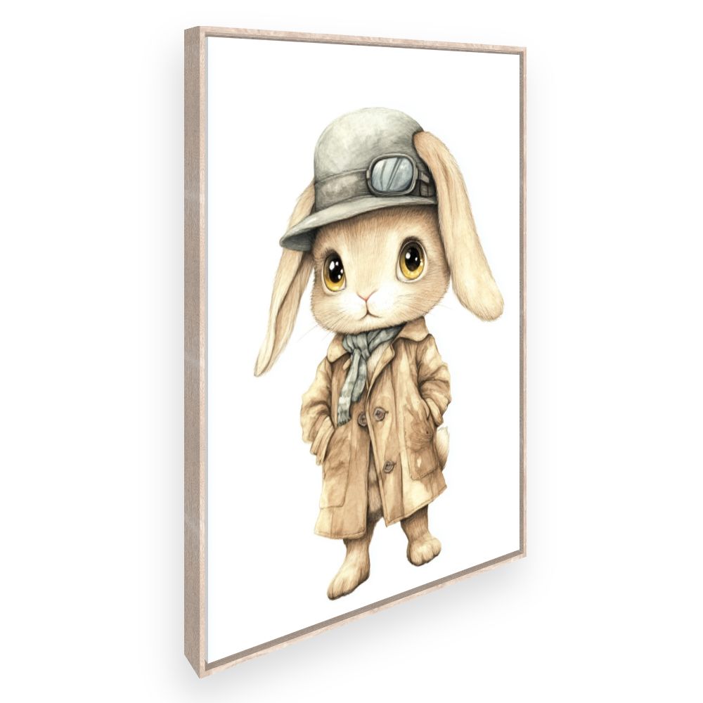 Tableau imprimé pour enfants 'Lapin élégant'