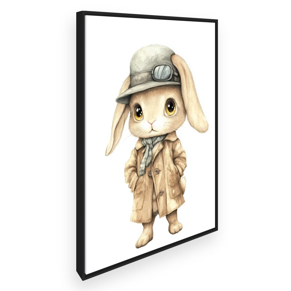 Tableau imprimé pour enfants 'Lapin élégant'