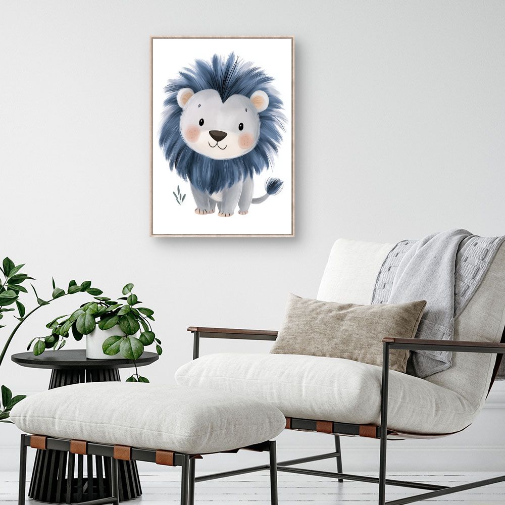 Tableau imprimé pour enfants 'Lion adorable'