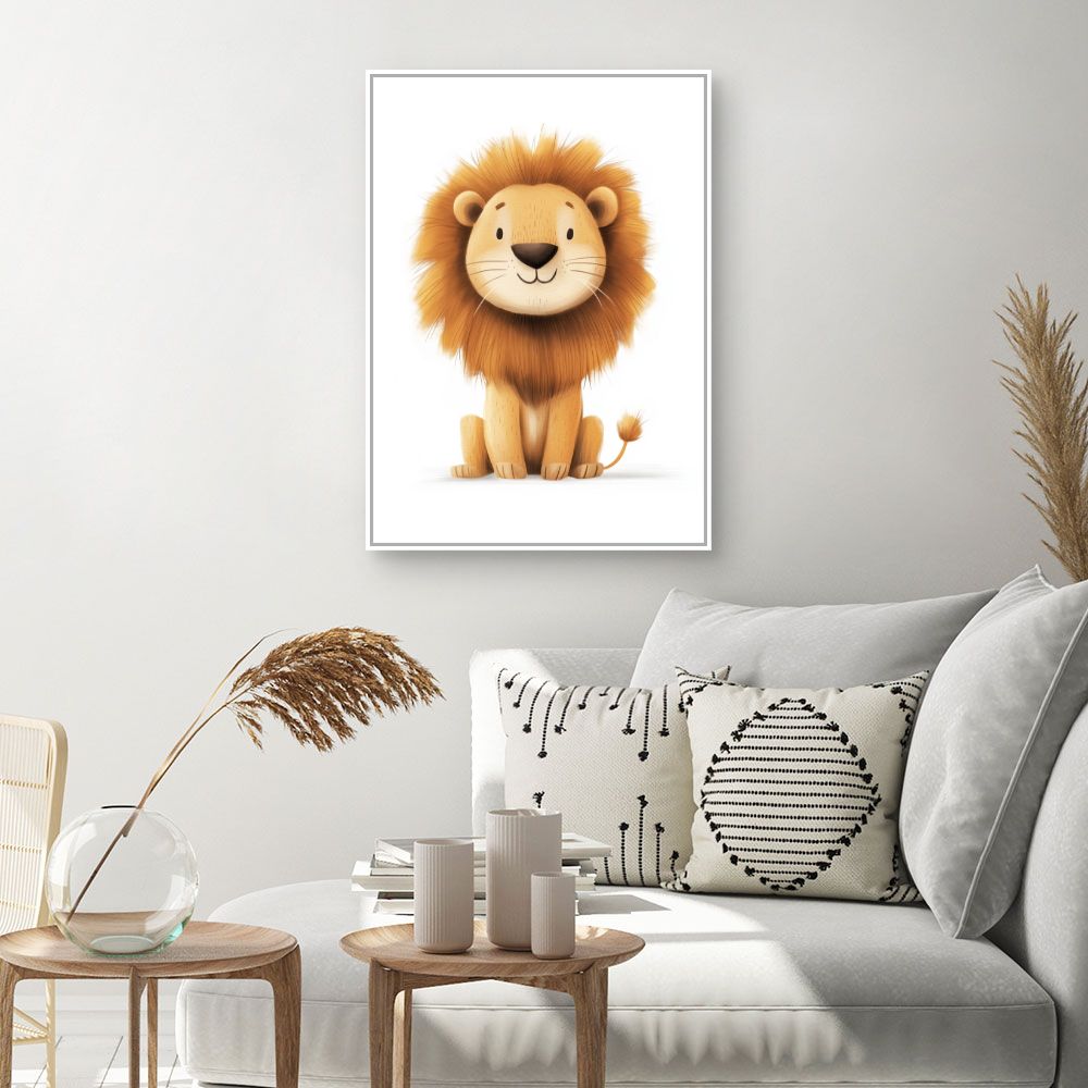 Tableau imprimé pour enfants 'Lion mignon'