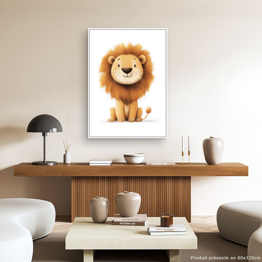 Tableau imprimé pour enfants 'Lion mignon'