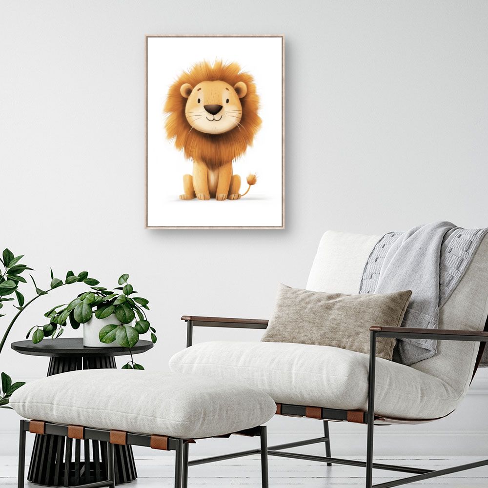 Tableau imprimé pour enfants 'Lion mignon'