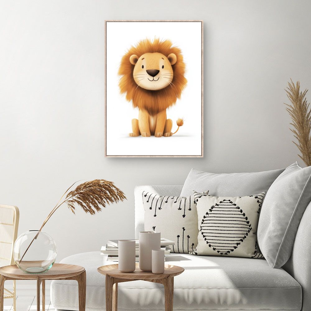 Tableau imprimé pour enfants 'Lion mignon'