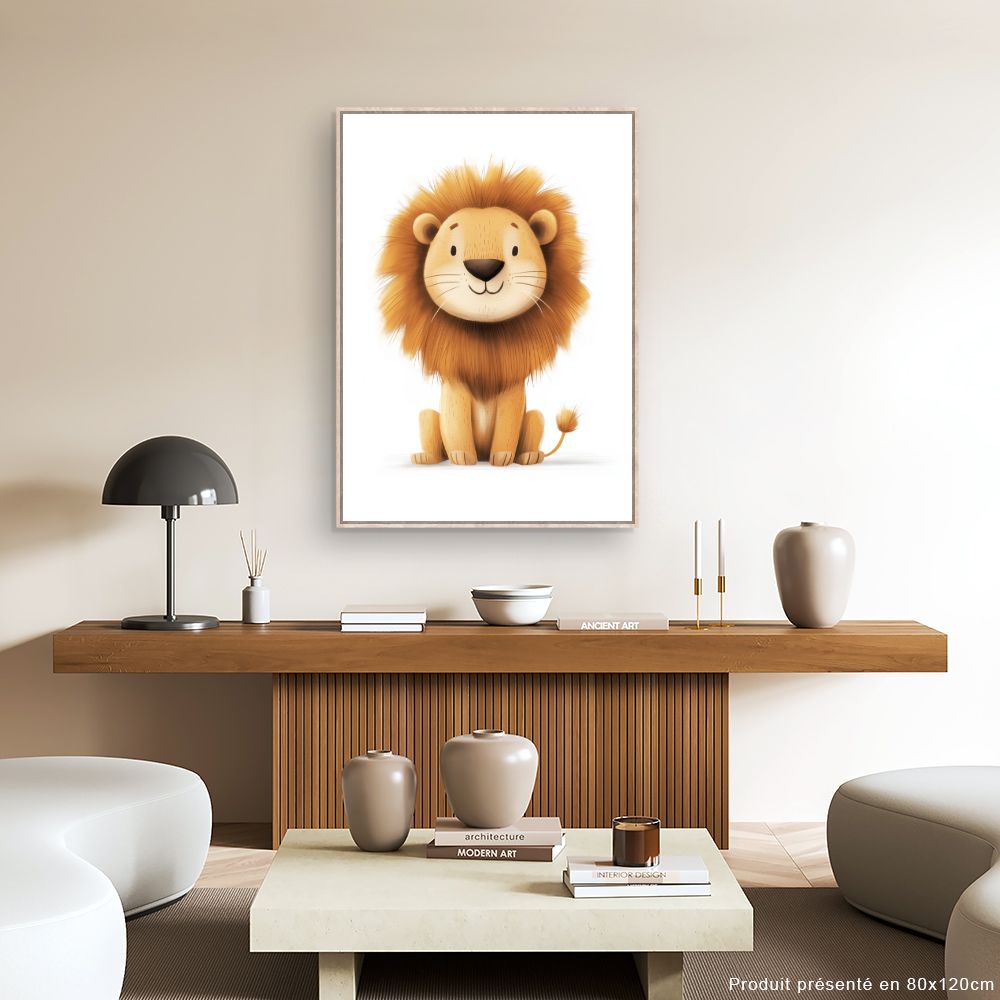 Tableau imprimé pour enfants 'Lion mignon'