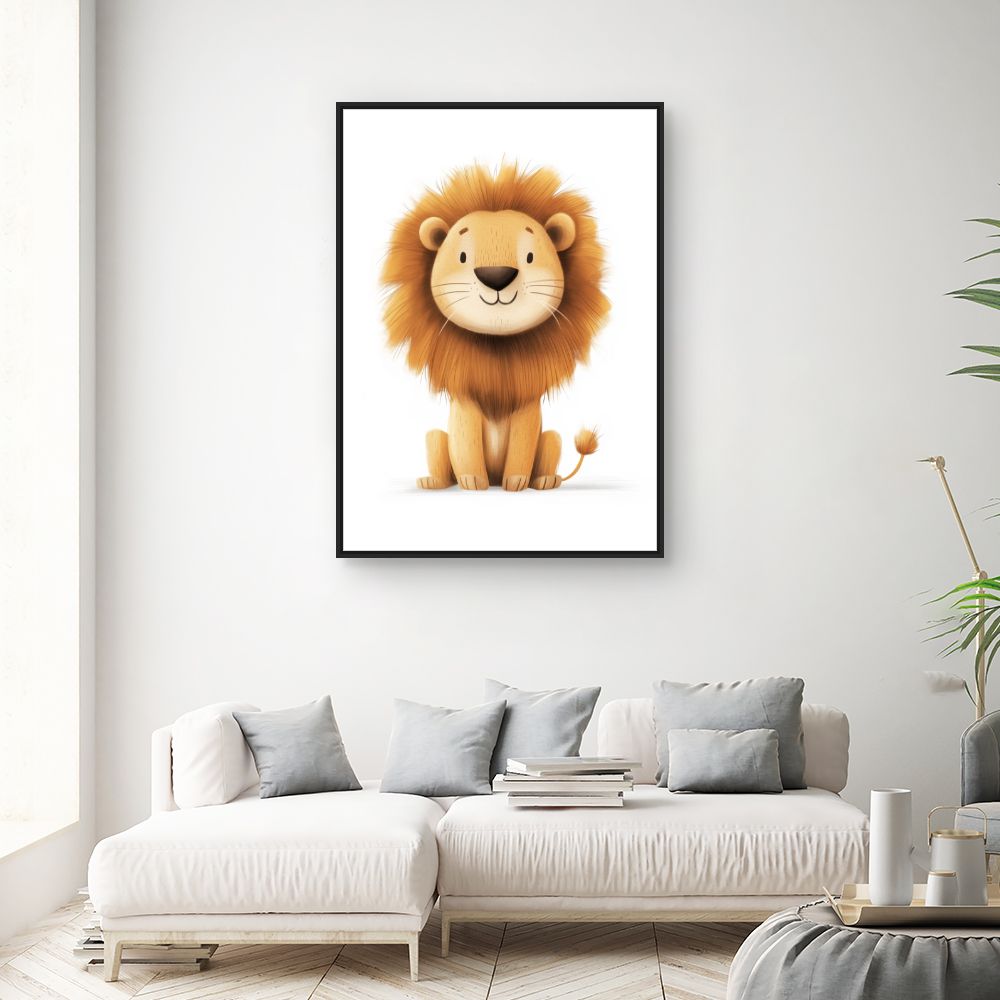 Tableau imprimé pour enfants 'Lion mignon'