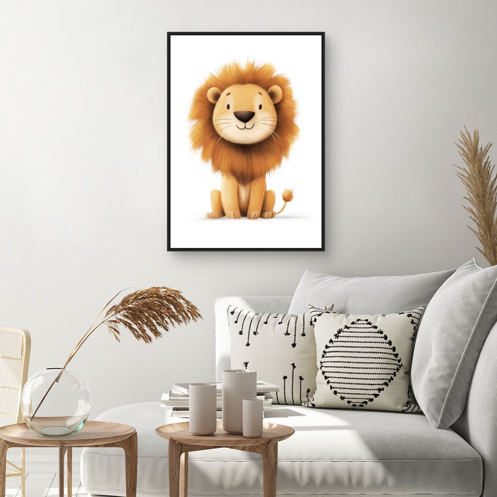 Tableau imprimé pour enfants 'Lion mignon'