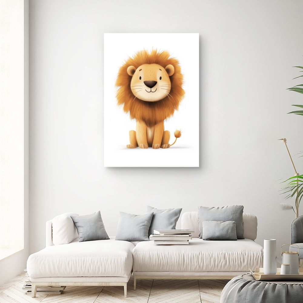 Tableau imprimé pour enfants 'Lion mignon'