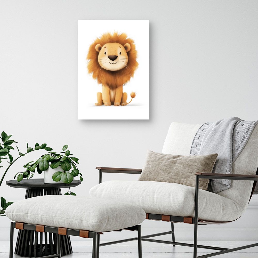 Tableau imprimé pour enfants 'Lion mignon'