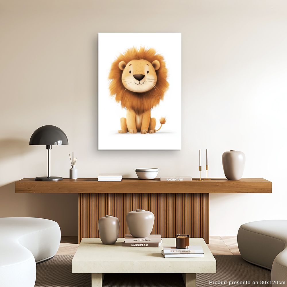 Tableau imprimé pour enfants 'Lion mignon'