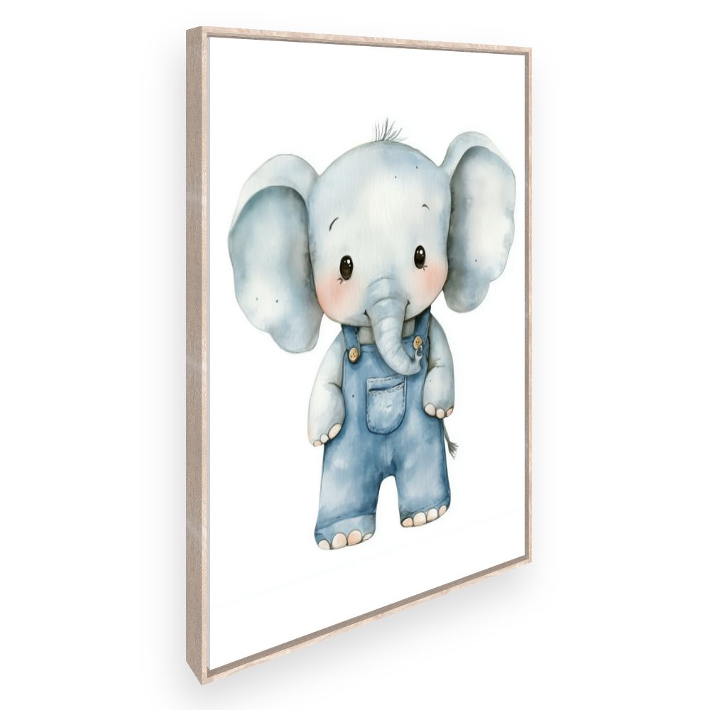 Tableau imprimé pour enfants 'Éléphant mignon'