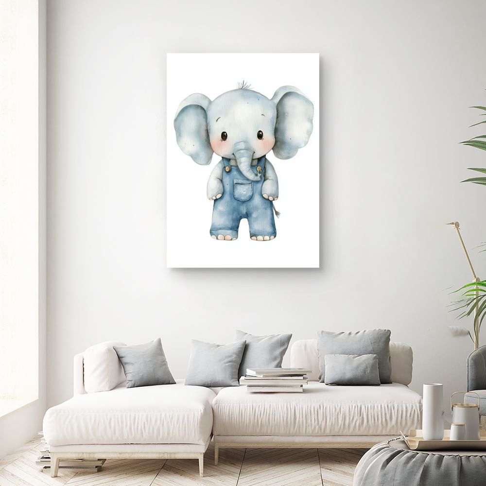 Tableau imprimé pour enfants 'Éléphant mignon'