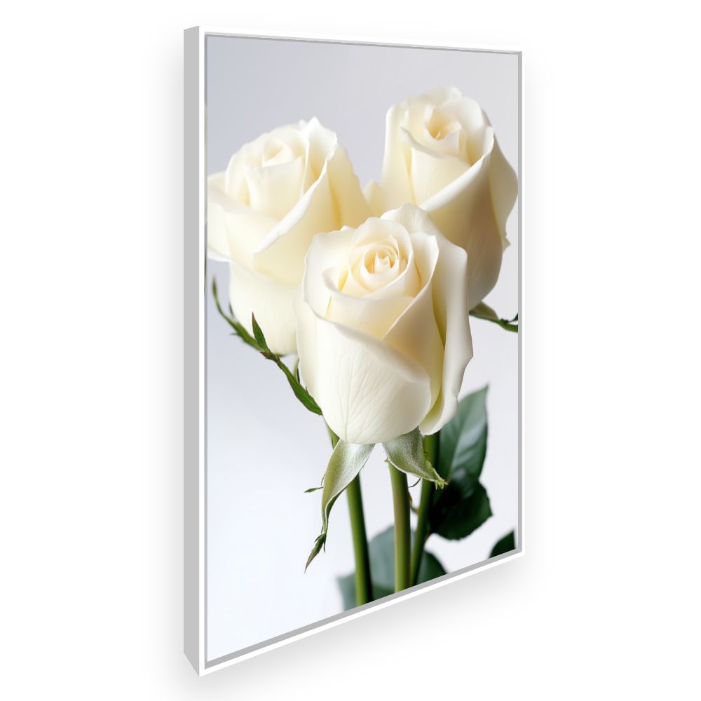 Toile Roses élégantes – toile cadre blanc (slide 2)